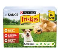 Friskies Purina Friskies Adulto con Pollo, Cordero y Buey en Salsa 1 caja (12x100 g)