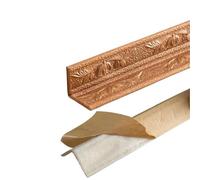 Friso Adhesivo Pared 1 pieza moldura de espuma con flores talladas | Pegatinas de pared autoadhesivas, decoración de techo, pegatinas de líneas de esquina, marco de papel tapiz(Brown)