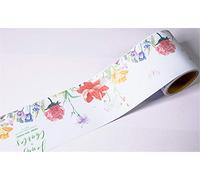 Friso Para Pared Cenefas Adhesivas BañO Cocina de Papel Para Paredes 3d Infantiles Decorativas Pintado Cocina Vinilo Autoadhesivo Impermeable Pequeña flor roja 12 X 600cm