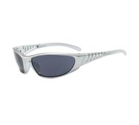 frissin Future Tech - Gafas de sol deportivas irregulares para mujer, protección UV400, lentes ovaladas, personalidad, para exteriores, punk, fiesta callejera, Gris Plata