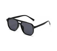 frissin Gafas de sol cuadradas retro, unisex, elegantes, con montura grande, gafas de sol con montura negra, Black