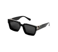 frissin Gafas de sol de lujo retro negras millonarias para hombres, famosas gafas de sol cuadradas para hombre y mujer, Pequeño, dorado y negro