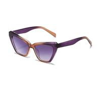 frissin Gafas de sol de ojo de gato para mujer, protección UV400, marco de color degradado, lentes irregulares degradados, patillas gruesas, de lujo, para mujer, para exteriores, calle, fiesta