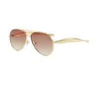 Frissin Gafas de sol para mujer y hombre con protección UV400, montura de doble puente, marco dorado de metal, forma de pez, patillas de lujo, gafas de sol elegantes para damas, personalidad, para uso