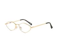 frissin Gafas de sol poligonales pequeñas para mujer y hombre, protección UV400, marco de metal dorado/plateado/negro, lentes sólidos/degradados, lentes de sol de lujo para mujer, gafas de sol con