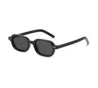 frissin Gafas de sol rectangulares para mujer, protección UV400, remaches, decoradas, marco grande, diseño minimalista, gafas de sol de lujo para exteriores, calle, vacaciones, viajes, 1 pieza negro y