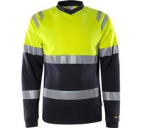 Fristads Camiseta de manga larga Flamestat High Vis clase 1 7107 TFL Alta visibilidad amarillo/azul marino S