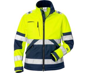 Fristads Cazadora Softshell Alta Visibilidad Mujer Cl. 2 4183 WYH High Vis Amarillo/Azul Marino XL