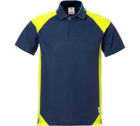 Fristads Polo 7047 PHV Azul marino/Amarillo de protección de advertencia 3XL