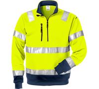 Fristads Sudadera Alta Visibilidad Sudadera Alta Visibilidad con Cremallera Cl. 3 728 SHV Alta Visibilidad Amarillo/Azul Marino M