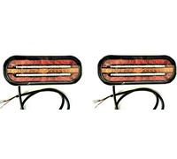 FRISTOM 2 luces traseras LED con 3 funciones de intermitente dinámico de 12 V 24 V para remolque