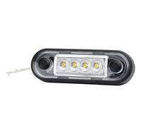FRISTOM FT-073B Piloto LED de Gálibo Delantero Blanco 12V 36V para Remolque Lámpara de Posición Universal Compacta Homologada E9 y EMC 84x27x12mm