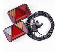 FRISTOM FT-270 Kit de Luces Traseras LED Siete Funciones para Remolque Lámparas Homologadas con Arnés Eléctrico MANTES de 5m Enchufe 7 Pines Bayoneta 12V