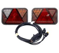 FRISTOM FT-270 Kit de Luces Traseras LED Siete Funciones para Remolque Lámparas Homologadas con Arnés Eléctrico MANTES de 4m Enchufe 7 Pines Bayoneta 12V