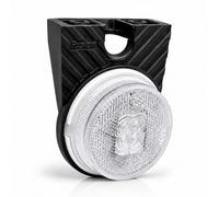 Fristom Gálibo LED Catadióptrico Blanco Delantero Redondo, con Soporte, de Gran Tmaño 80 mm, 4 LEDs SMD, 12V/24V, Homologado (Blanco)