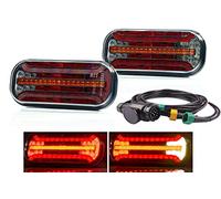 Fristom Luces traseras LED de 12 V/24 V, intermitentes dinámicos, juego de cables de 5 m con conector de 13 pines