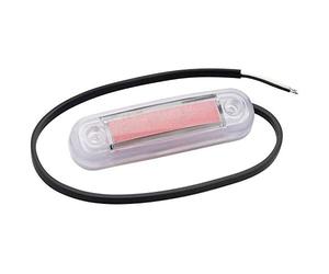 Fristom Luz de señalización de contorno con extremos de cable abiertos, luz trasera 12 V, 24 V, color rojo Transpa