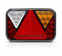 Fristom Piloto LED Trasero Multifunción CANBUS, 12V, con Triángulo Catadióptrico Integrado y Luz de Matrícula, Conector Bajonet 5 Pin, para Remolque, Homologados, Marca (Lado Derecho)