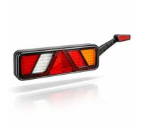 Fristom Pilotos LED Neón 7 Funciones con Cuernos Laterales para Tráiler, 24V, Conector AMP 7 Pines, Luz Trasera con Triangulos Integrados, Homologados (Lado Derecho)