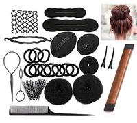 Frisurenhilfe Set - Einfache Frisuren für jeden zum Nachmachen! - Frisur Hilfe Set für lange Haare mit viel Zubehör (Braun)
