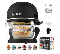 Fritaire - Freidora aire de vidrio Autolimpiable con capacidad 4,8 L y sistema de calentamiento por convección Vortex Whirlwind (Negro)