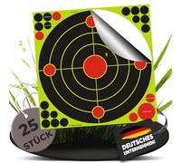 Fritz-Cell 1201 - Juego de 25 dianas dianas autoadhesivas para todos los rifles, pistolas, rifles de aire, airsoft, BB, diábolo, compatible con objetivos Splatterburst