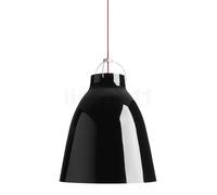 Fritz Hansen Caravaggio, lámpara de suspensión, negro brillo/cable rojo - ø40 cm
