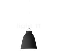 Fritz Hansen Caravaggio, lámpara de suspensión, negro mate/cable gris - ø16,5 cm