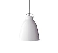 Fritz Hansen Lámpara colgante Caravaggio 1 Blanco brillante-cable textil gris