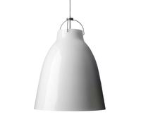 Fritz Hansen Lámpara colgante Caravaggio 2 Blanco brillante-cable textil gris