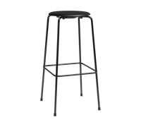 Fritz Hansen Taburete de bar High Dot Intense cuero negro-acero negro