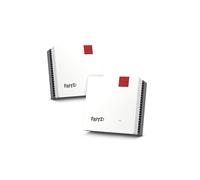 Fritz!Mesh Set 1600 - Juego de 2 repetidores Fritz, ideal para enrutadores de Internet o módem de fibra óptica (ONT), cobertura WiFi para 3-5 habitaciones, Wi-Fi 6 con hasta 3.000 Mbps, versión en