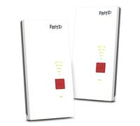 FRITZ! Mesh Set 2700 - Juego de 2 unidades, Wi-Fi ultrarrápido 7 hasta 6.500 Mbps, cobertura WiFi para 3-5 habitaciones, ideal para enrutadores de Internet o módem de fibra óptica (ONT), fácil