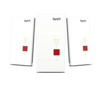 FRITZ! Mesh Set 2700 - Juego de 3 unidades, Wi-Fi ultrarrápido 7 hasta 6500 Mbps, cobertura WiFi para 5-7 habitaciones, ideal para enrutadores de Internet o módem de fibra óptica (ONT), fácil