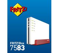 FRITZ!Box 7583 VDSL INT router inalámbrico Gigabit Ethernet Doble banda (2,4 GHz / 5 GHz) Rojo, Blanco