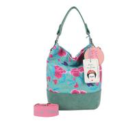 Fritzi x Frida Kahlo Izzy07 Limited Canvas Hobo Bag bolso hobo mujer bolso hombro bolso diario trabajo universidad cierre magnético canvas 37 x 27 x 17 cm - Turquesa, Rosa, Lila, Beige, Verde