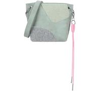 Fritzi aus Preussen Fritzi03 Limited Happy Flocked Vintage Soft Salbei Bolso Bandolera de Ecopiel Mujer Crossbody para Festivales y Ciudad Vegano con Smile Flocked 22,5 x 20,5 x 8,5 cm, Verde