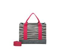 Fritzi Canvas Tote Bag Zebra Shopper Bolso Shopper Grande de Algodón Mujer Tote Vegano con Correa Regulable Estampado Cebra Animalier para Playa Ciudad Festival Mar 29,5 x 40 x 14 cm - Rosa - Verde