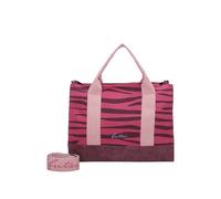 Fritzi Canvas Tote Bag Zebra Shopper Bolso Shopper Grande de Algodón Mujer Tote Vegano con Correa Regulable Estampado Cebra Animalier para Playa Ciudad Festival Mar 29,5 x 40 x 14 cm - Rosa - Verde