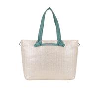 Fritzi Cloud Shopper Big Limited Painted Straw Silver Jade bolso mujer shopper XXL bolso hombro efecto rafia bolso verano bolso festival bolso vacaciones bolso grande 35 x 42 x 14 cm, Verde Plata