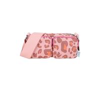 Fritzi Donny Cross Long Leo Brick Bolso Crossbody para Mujer de Lona Vegana y Mezcla de Algodón Estampado Leopardo con 2 Compartimentos con Cremallera 12 x 26 x 9 cm, Rosa Leo