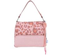 Fritzi Donny Hobo Leo Brick Bolso Hobo para Mujer de Lona Vegana y Mezcla de Algodón Estampado Leopardo con Colgante Trenzado 37 x 29 x 17 cm, Rosa Leo
