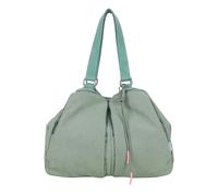 Fritzi Donny Shopper Jade Bolso Shopper para Mujer de Lona Vegana y Mezcla de Algodón Bolso de Hombro para Ciudad Festival y Diario con Colgante Trenzado y Cierre Magnético 32 x 43 x 15 cm, Verde