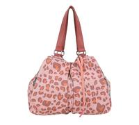 Fritzi Donny Shopper Leo Brick Bolso Shopper para Mujer de Lona Vegana y Mezcla de Algodón Estampado Leopardo con Colgante Trenzado y Cierre Magnético 32 x 43 x 15 cm, Rosa Leo