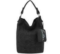 Fritzi Ella Hobo Soft Black Bolso Mujer Piel Sintética Vegana Hobo Bag Bandolera y Bolso Hombro Diseño Efecto Piel Estructurada Festival Ciudad Viajes Ocio 37 x 27 x 17 cm, Negro
