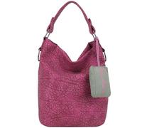 Fritzi Ella Hobo Wild Berry Bolso Mujer Piel Sintética Vegana Hobo Bag Bandolera y Bolso Hombro Diseño Efecto Piel Estructurada Festival Ciudad Viajes Ocio 37 x 27 x 17 cm, Rosa