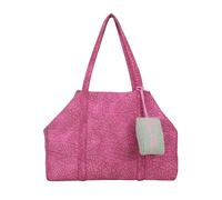 Fritzi Ella Shopper - Bolso bandolera de piel sintética para mujer, diseño de festival, ciudad, vegano, textura, cremallera, colgante extraíble, 29 x 44 x 16 cm, color negro, beige, rosa y amarillo