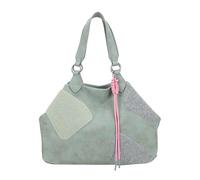 Fritzi Izzy Medium Limited Happy Flocked Bolso Shopper de Ecopiel Mujer Grande Tote para Festivales y Ciudad Vegano con Detalles Flocked Aterciopelados 29 x 42 x 15 cm - Marrón - Rosa - Verde - Beige