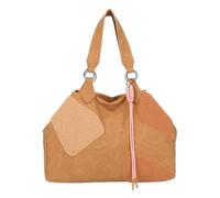 Fritzi Izzy Medium Limited Happy Flocked Heritage Soft Chestnut Bolso Shopper de Ecopiel Mujer Grande Tote para Festivales y Ciudad Vegano con Detalles Flocked 29 x 42 x 15 cm, Marrón Castaño