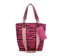 Fritzi Izzy02 Canvas Zebra Pink Shopper Mujer Grande Borsa Tote en Algodón con Custodia Gafas Extraíble Vegan Estampado Cebra para Playa Ciudad Festival Mar 39 x 32 x 11 cm Rosa